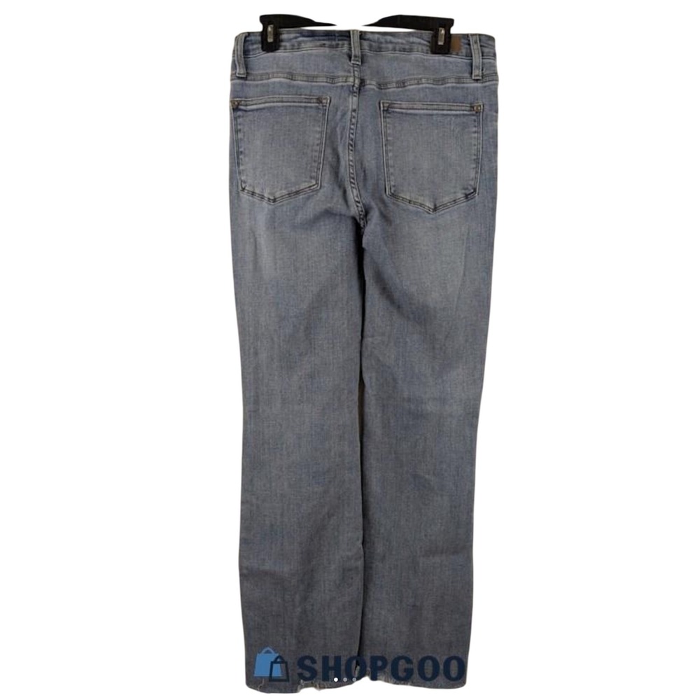 Judy Blue Women's Jeans Size 11/30 Raw Hem Med. Wash‎ Distressed Straight Denim